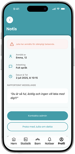11. Notiser om ditt barn bryter mot reglerna